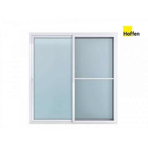 Hoffen ประตูบานเลื่อนไวนิล 200cm.x205cm. พร้อมมุ้ง SS D1 สีขาว
