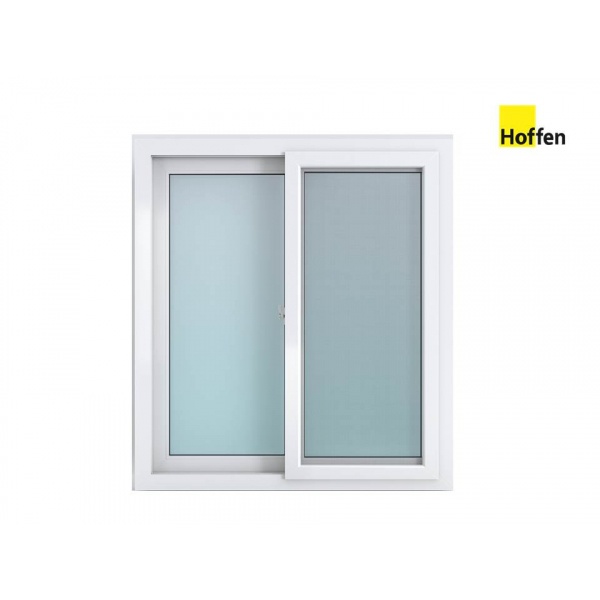 Hoffen หน้าต่างไวนิล บานเลื่อน SS (Trendy) ขนาด 120x110ซม. Trendy สีขาว