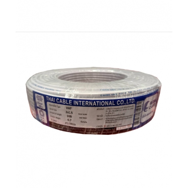 Global Cable สายไฟ VAF 2x1.5 SQ.MM 100เมตร