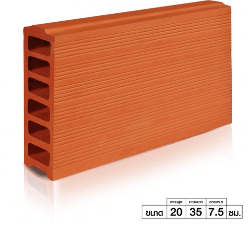 อิฐเซรามิค อิฐพันปี อิฐเซรามิค C-Brick ขนาด 7.5x35x20cm. เกรด B สีส้ม