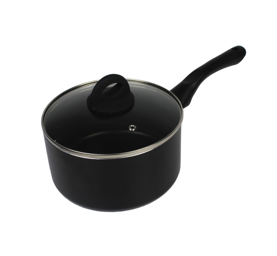 Koch Kitchen หม้อด้ามพร้อมฝา Non-Stick ขนาด 16 ซม. GENKI-POT16 สีดำ