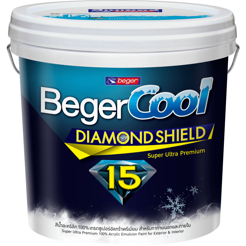 Beger สีน้ำอะครีลิค เบเยอร์คูล ไดมอนด์ชิลด์ 15 ปี ชนิดกึ่งเงา 9ลิตร เบส A