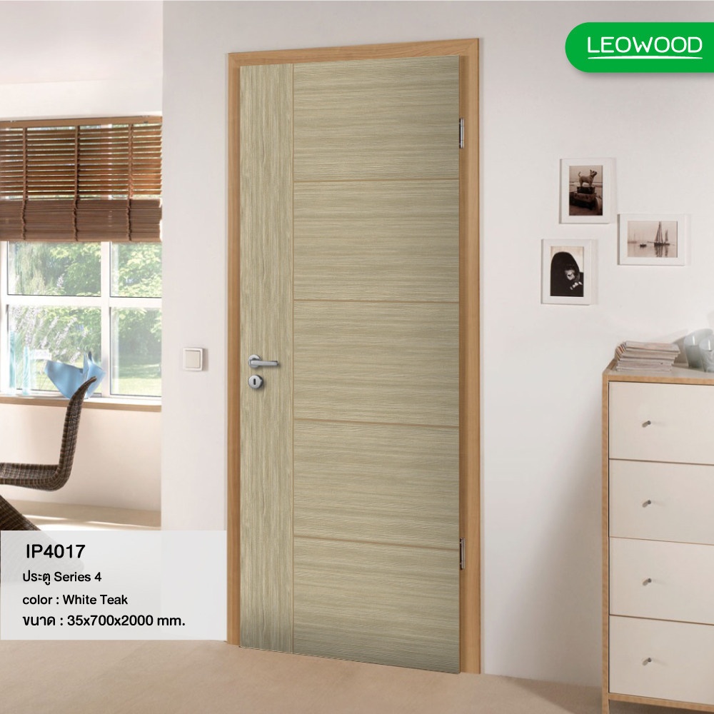 ประตู iDoor S4 ITT46 - White Teak ขนาด 35x700x2000mm.