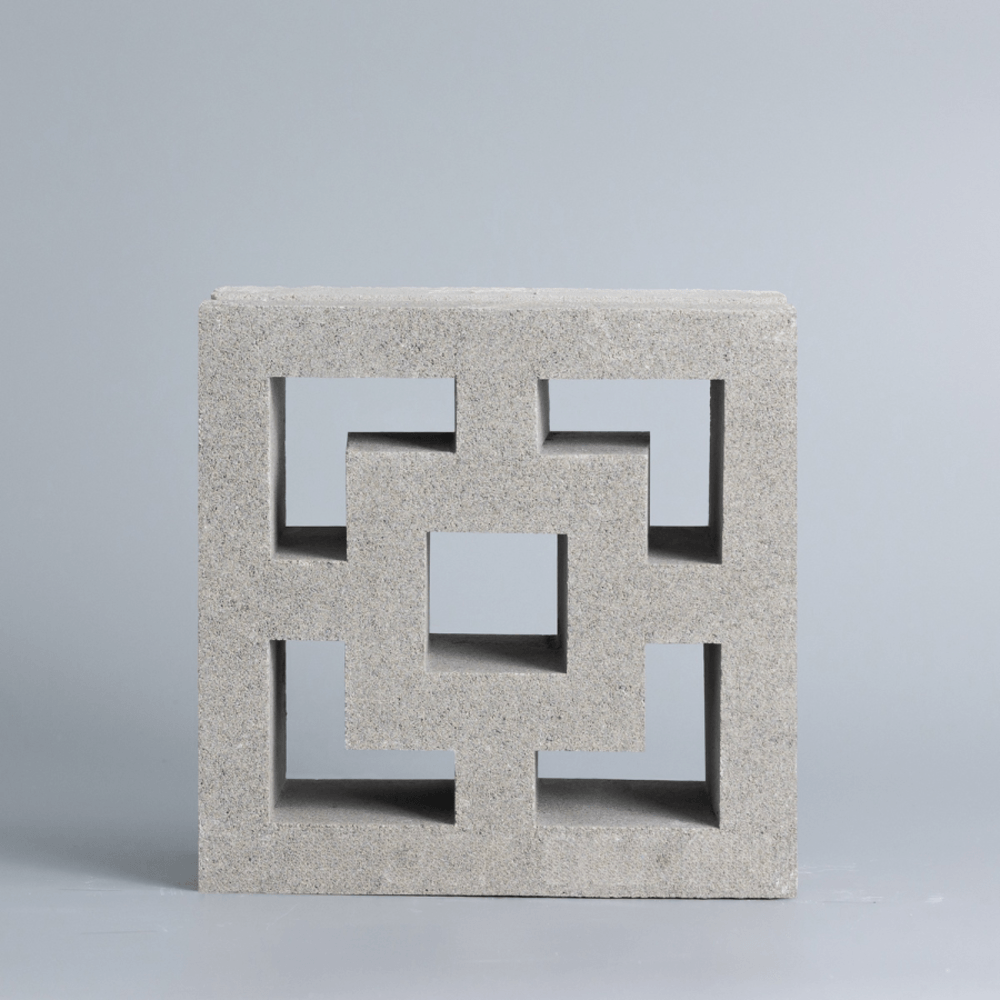 วีบล็อค อิฐบล็อกช่องลมลาย ลายเหลี่ยมจีน A ขนาด 19x19x9ซม.