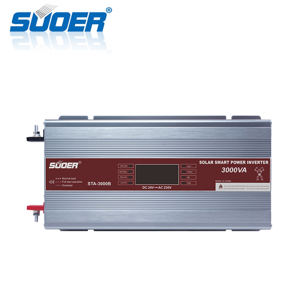 SUOER เครื่องแปลงไฟ Modified wave Inverter 24V รุ่น STA 3000W/B(มีหน้าจอ)