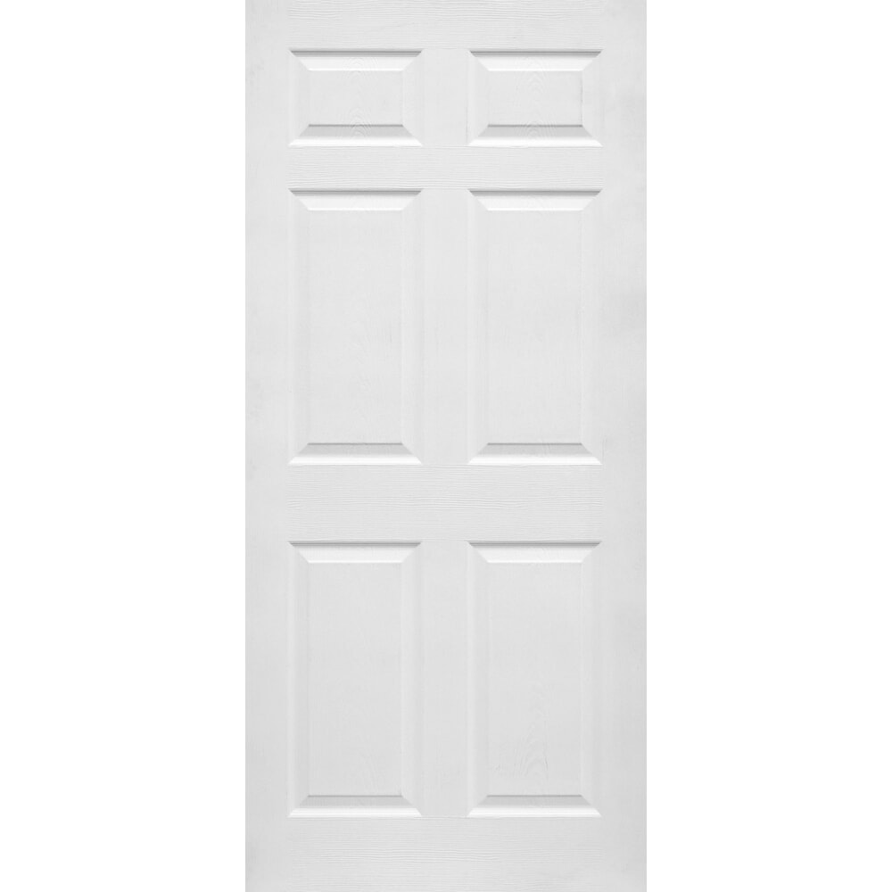 HOLZTUR ประตู HDF บานทึบ 6ฟัก HDF-006 90x200ซม. สีขาวลายไม้