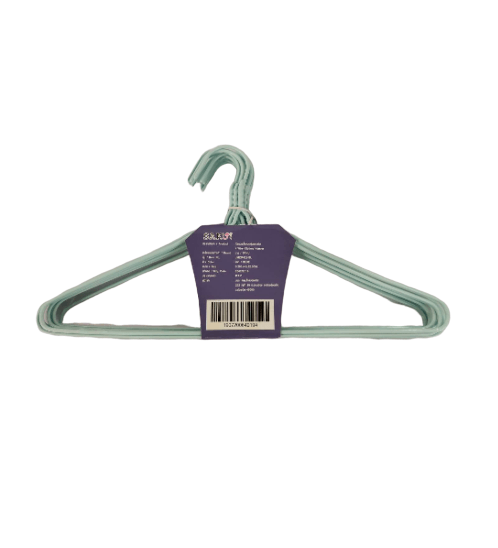 SAKU ไม้แขวนเสื้อลวดหุ้มพลาสติก แพ็ค 10 ชิ้น JMZM022- BL สีฟ้า