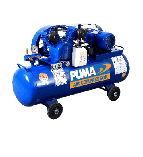 PUMA ปั้มลมสายพานพร้อมมอเตอร์ 260 ลิตร 220V. PP23P-WM น้ำเงิน-เทา
