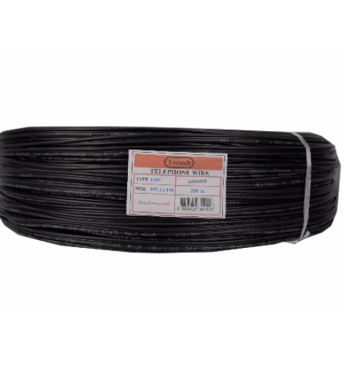 LEETECH Leetech สายดรอปวาย 2x0.90mm (200เมตร/ขด) สีดำ 2x0.90mm สีดำ สีดำ