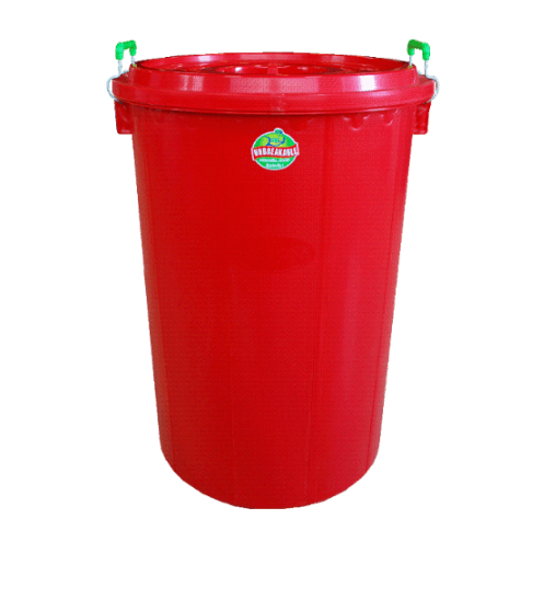 BIGONE ถังน้ำพร้อมฝามาตรฐาน 100 ลิตร ขนาด 55x55x72 ซม. สีแดง