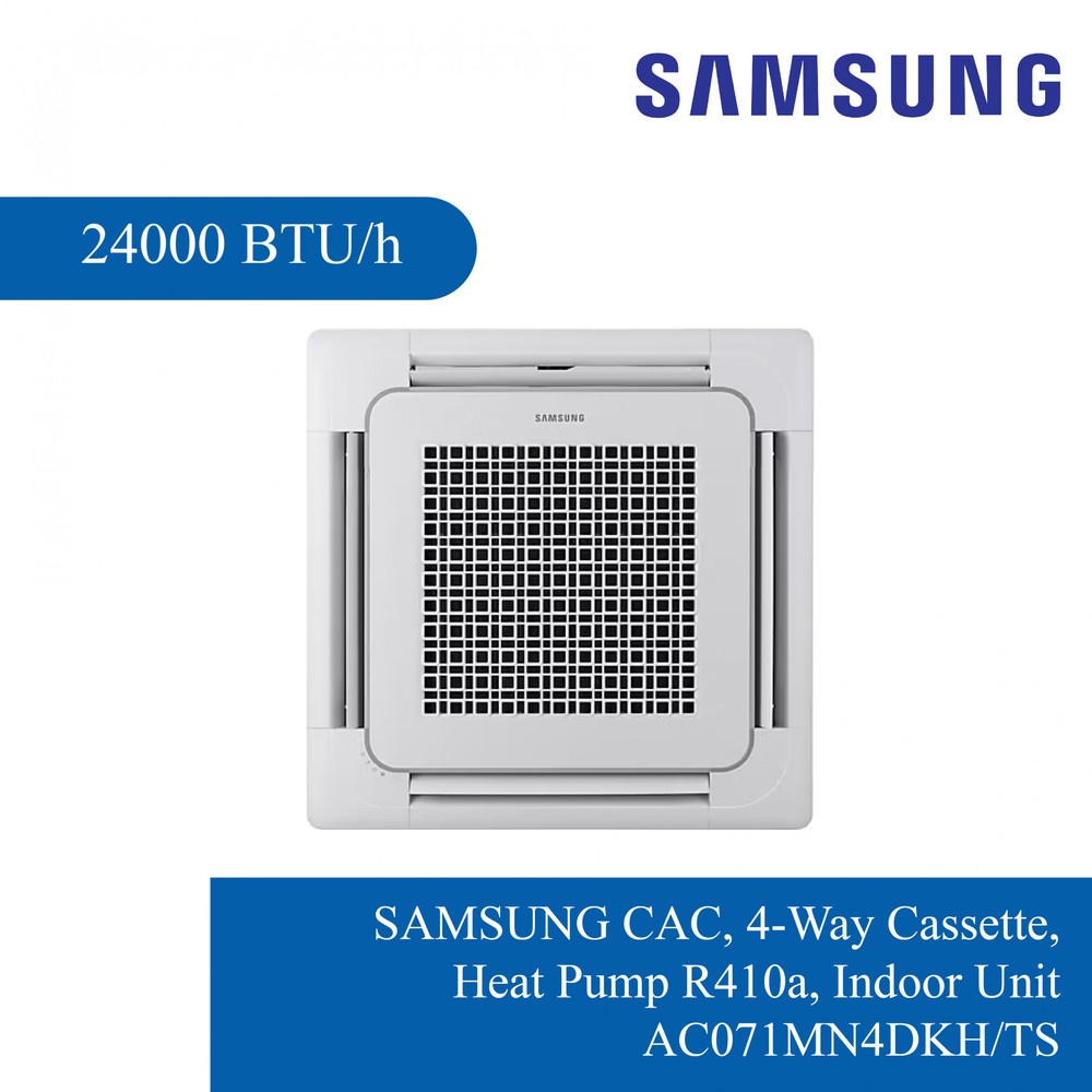 SAMSUNG เครื่องปรับอากาศแบบฝังฝ้า 4 ทิศทาง Inverter ขนาด 24000 BTU รุ่น AC071TN4DKC/TS สีขาว