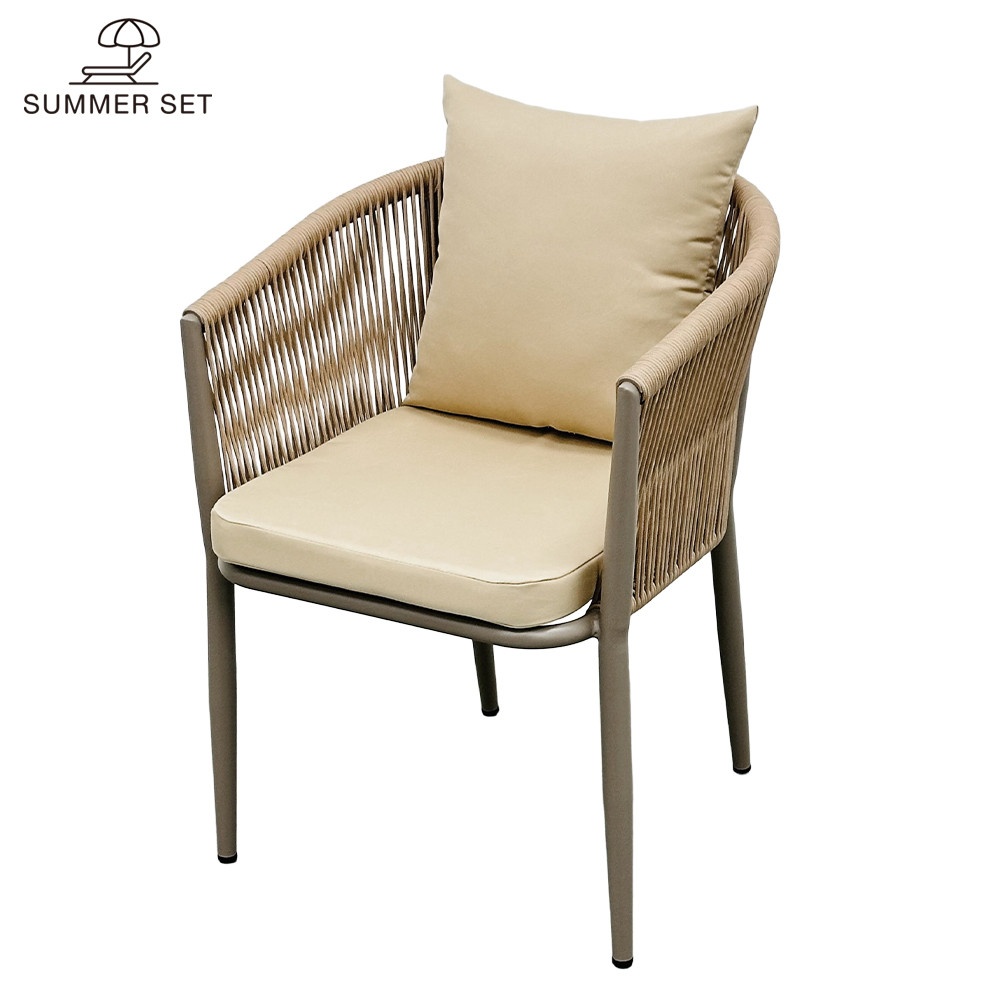 SUMMER SET เก้าอี้ outdoor อลูมิเนียม รุ่น VERONA-LB ขนาด 61x60x78 ซม. สีน้ำตาลอ่อน
