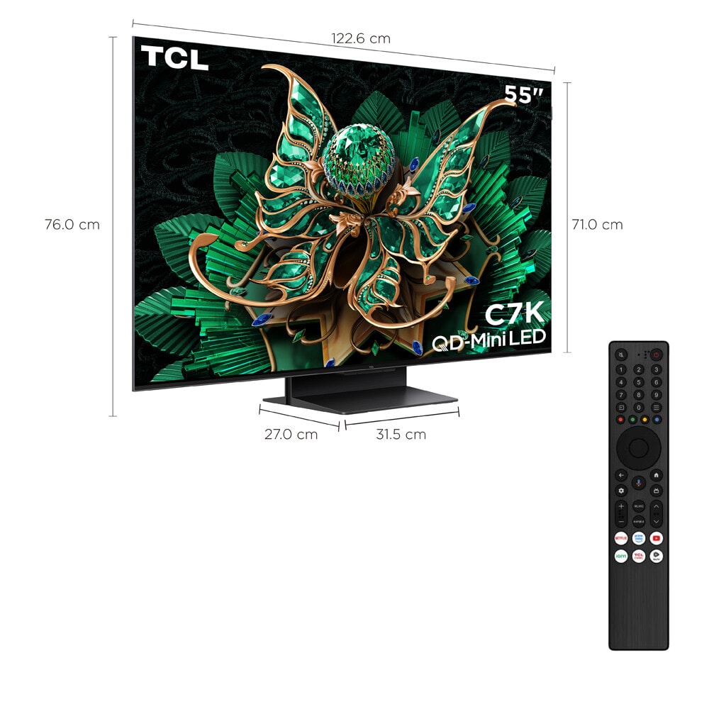 TCL 55 นิ้ว QD mini LED 4K TV รุ่น 55C7K สีดำ | โกลบอลเฮ้าส์