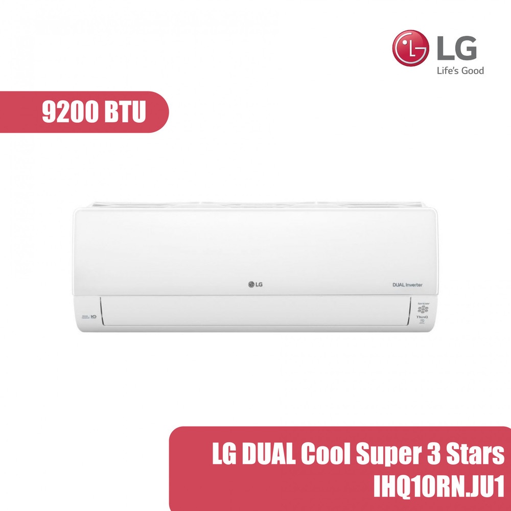 LG เครื่องปรับอากาศ DUAL Cool Super 3 Stars ขนาด 9,200 BTU รุ่น IHQ10RN.JU1