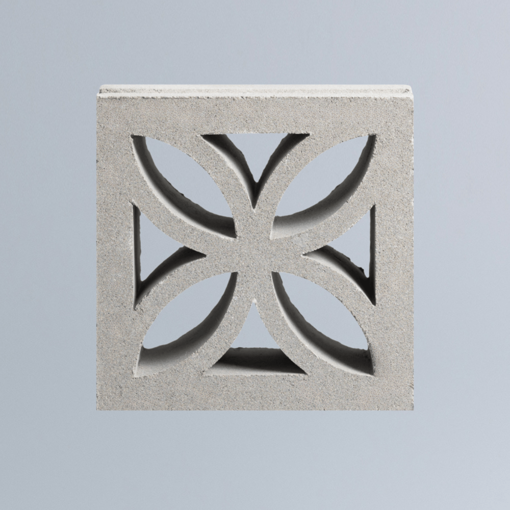 วีบล็อค อิฐบล็อกช่องลมลาย ลายดอกหญ้า B ขนาด 19x19x9ซม.