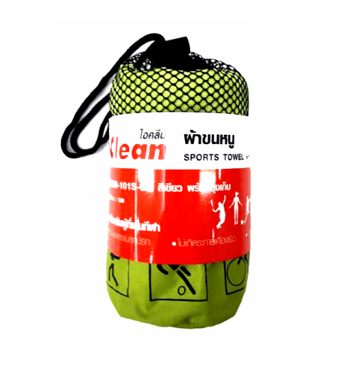 ผ้าขนหนู RS08-101S-GR สีเขียว พร้อมถุงเก็บ