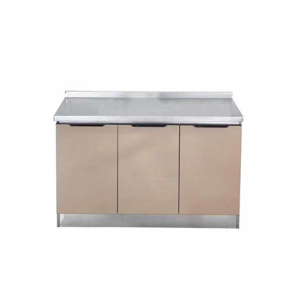 CLOSE ตู้พร้อมท็อปหน้าเรียบไฮกลอส 120×50×82 ซม. WALDEN T-120 สีแชมเปญ