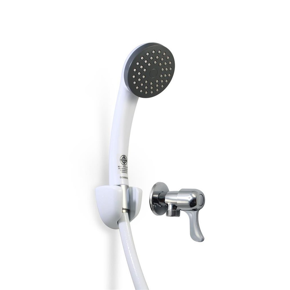 DONMARK ชุดฝักบัวสีขาวพร้อมวาล์วด้ามปัดโครเมี่ยม รุ่น CD-23P4C ขนาด สีขาว