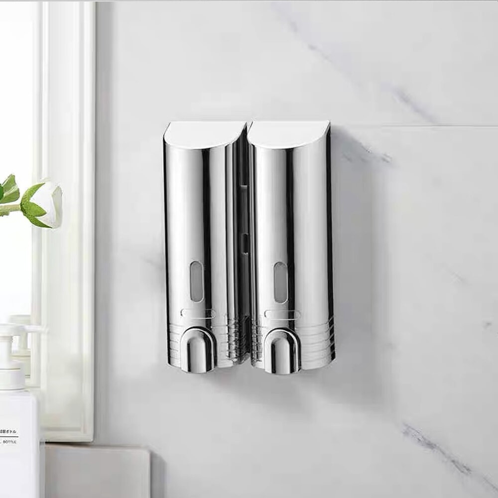 Primo ที่กดสบู่เหลว 2 ช่อง ความจุ 400x2 มล. รุ่น SDN46 ขนาด 9x16x24ซม. สีโครม