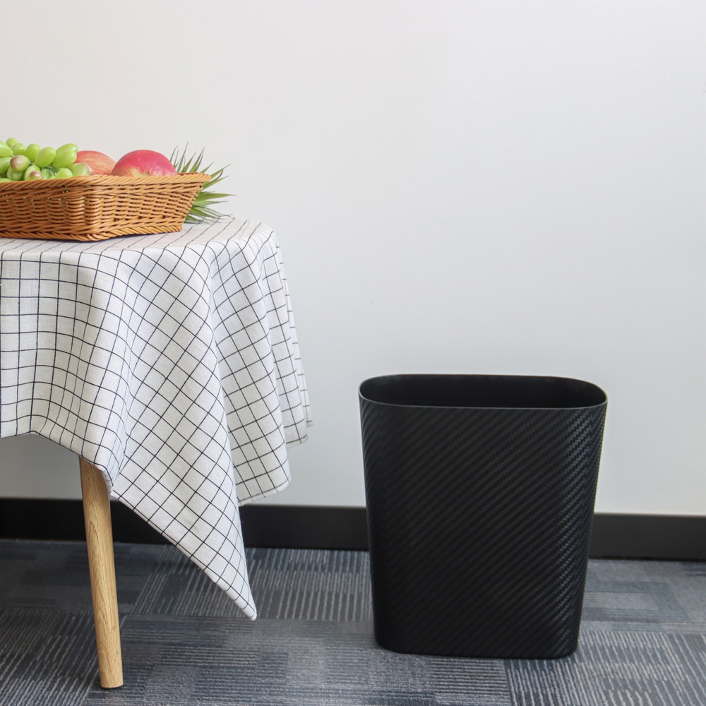 ICLEAN ถังขยะไม่มีฝาทรงเหลี่ยม 11L. KURVE TG51714BL ขนาด 18x28.5x30cm. สีดำ