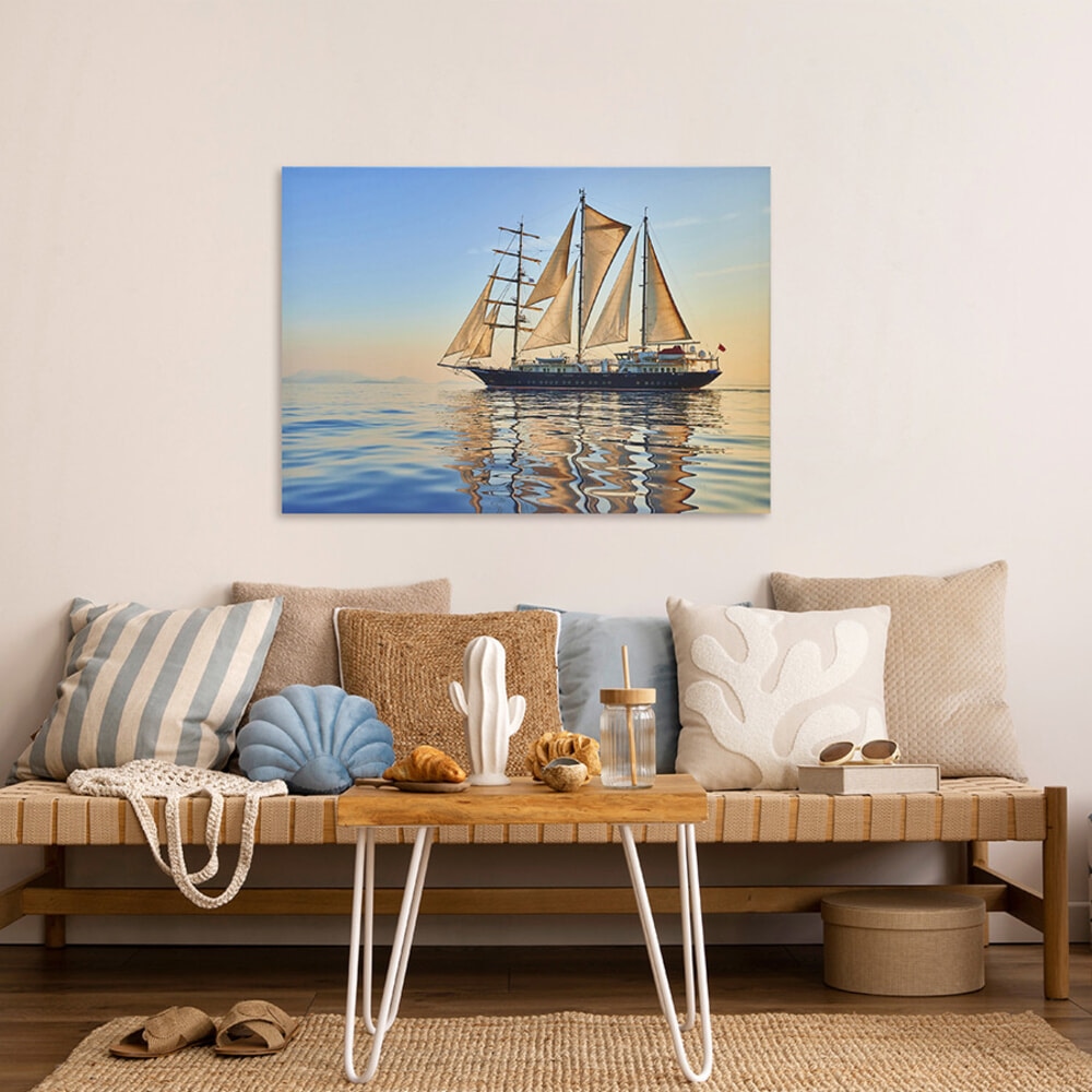 COZY ภาพพิมพ์แคนวาส รุ่น Lucky sailing-01 ขนาด 50x70 ซม. รูปเรือสำเภา