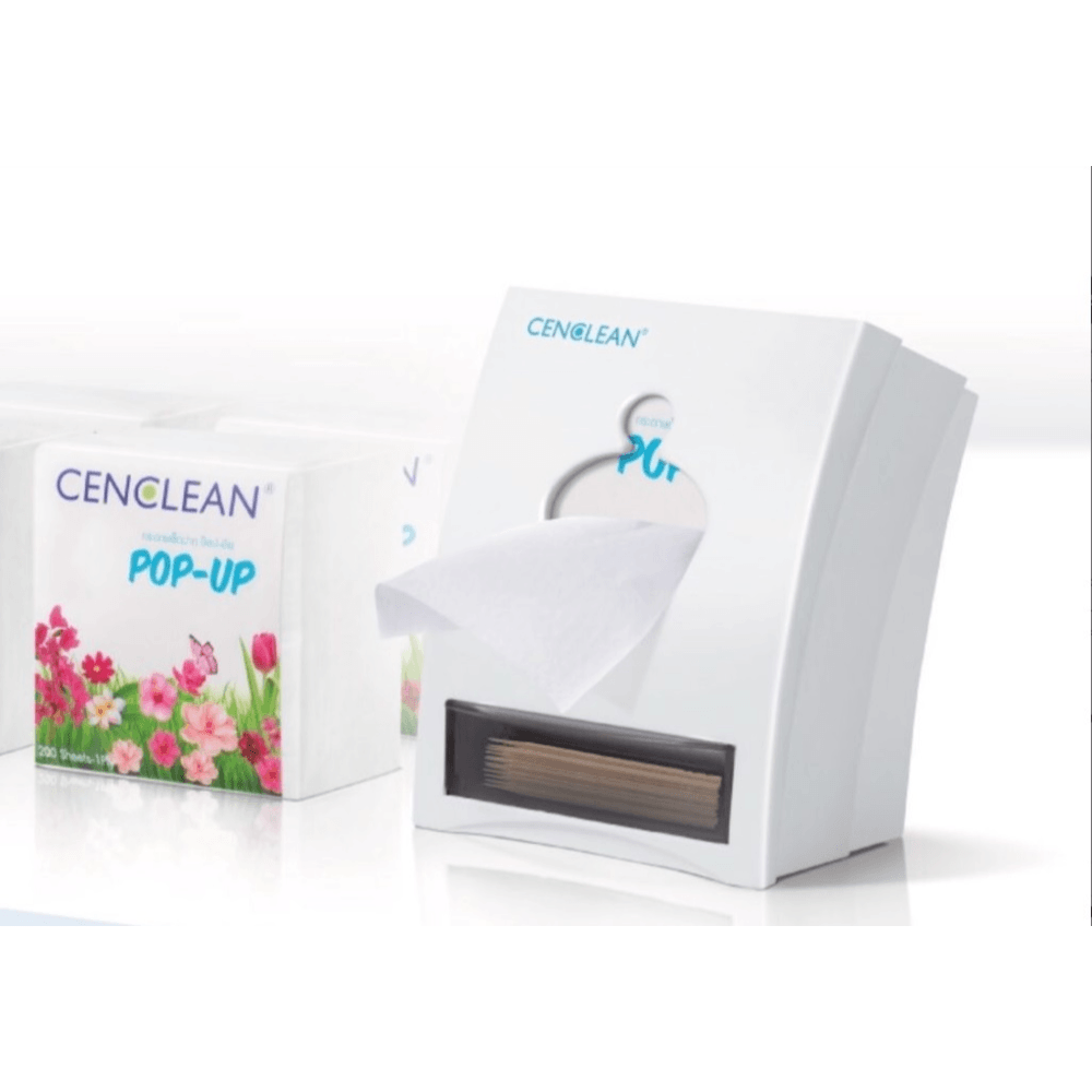 กระดาษเช็ดปาก CENCLEAN  POP-UP (200 แผ่น 1 ชั้น x 6 ห่อ)