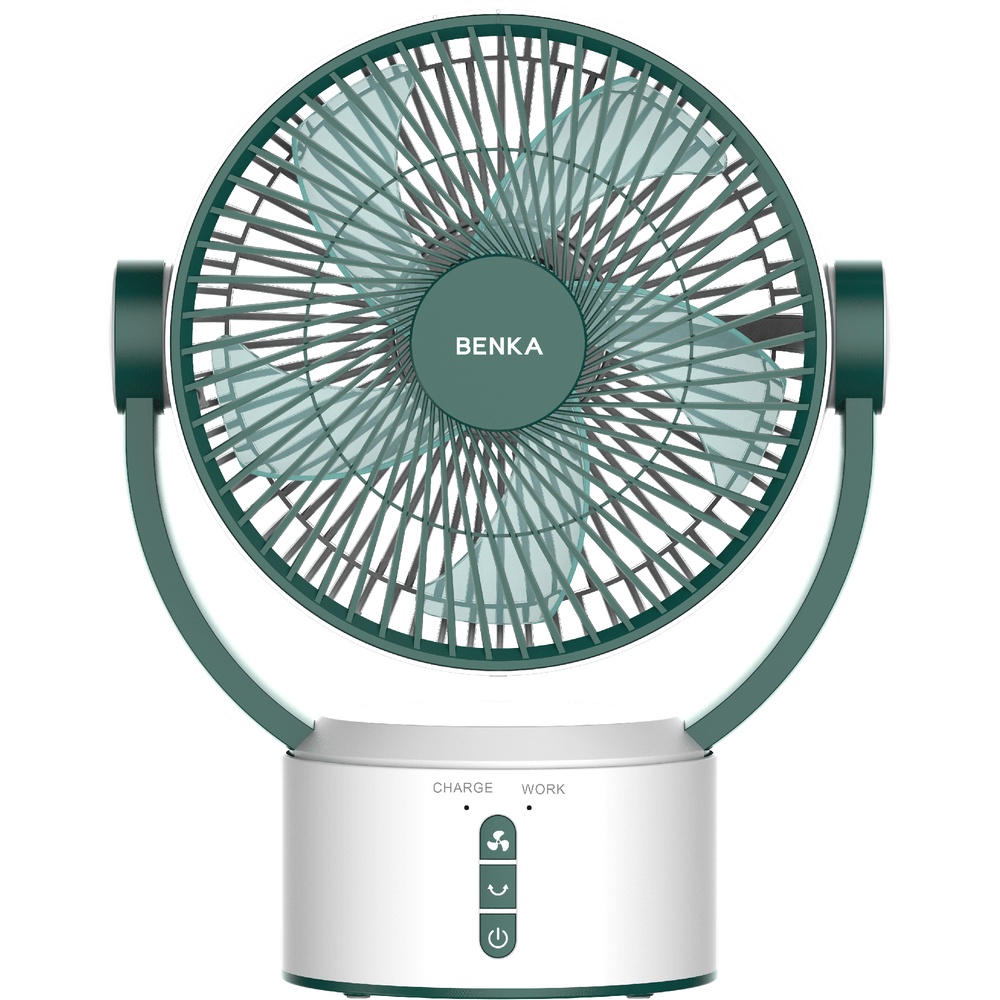 BENKA พัดลมตั้งโต๊ะชาร์จไฟแบบพกพา ขนาด 9 นิ้ว รุ่น KN-L2829 สีเขียว