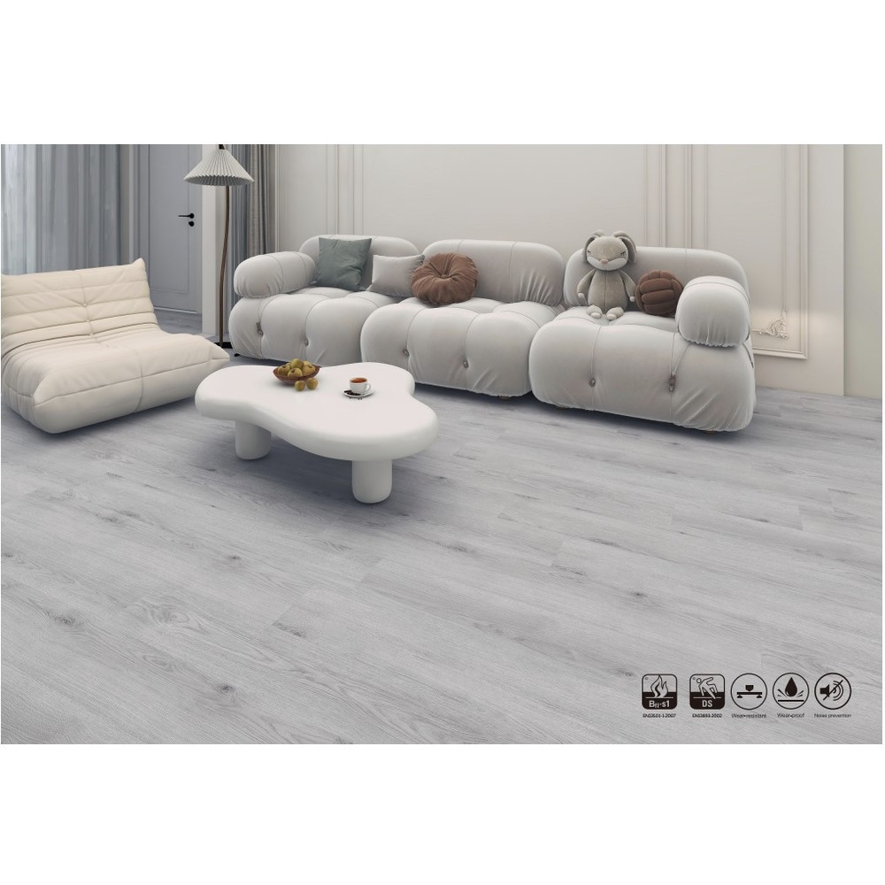 กระเบื้องยาง SPC Click lock 184x1220x4มม รุ่น 88155-007 (2.694ตรม./12แผ่น) TAPIO Light Grey