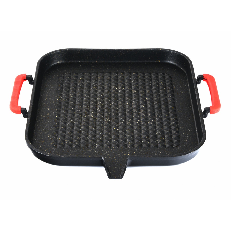 SANE กระทะปิ้งย่างเกาหลี NON-STICK 30x25x2.5 ซม. Hotta สีดำ