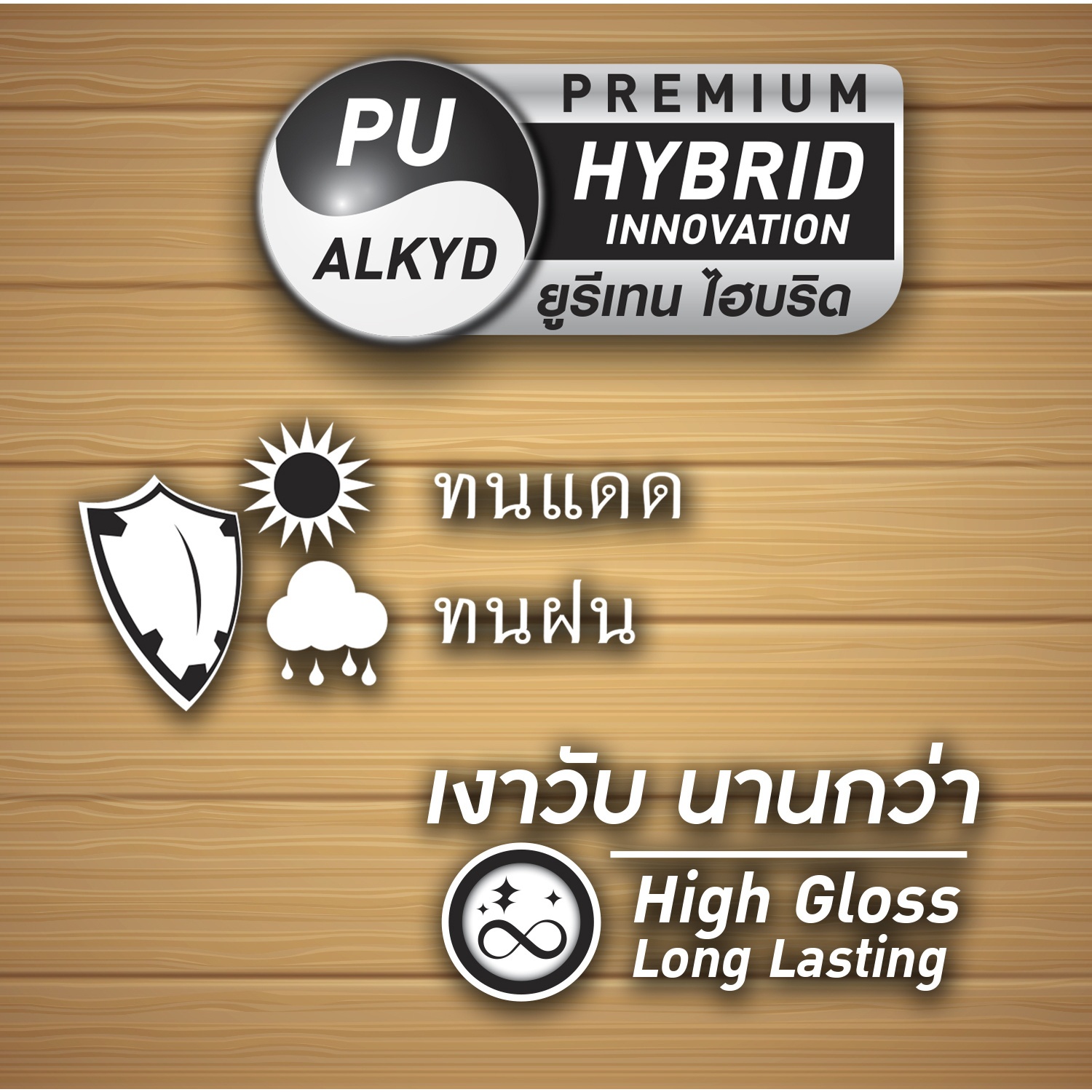 Woodtect วูดเทค ไฮบริด วูดการ์ด WW-3103 เงา 1กป. สีไม้วอลนัท