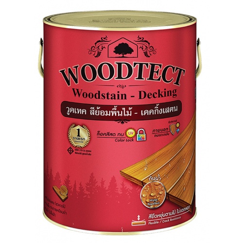 Woodtect วูดเทค เดคกิ้งสเตน WD-502 ด้าน 1กล. สีไม้สัก