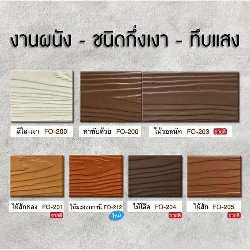 Woodtect วูดเทค ไฟเบอร์ซีเมนต์ FO-204 ทึบแสง 1กล. สีไม้โอ๊ค