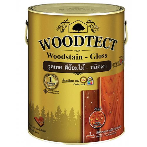 Woodtect วูดเทค วูดสเตน WG-104 เงา 1กล. สีไม้มะค่า