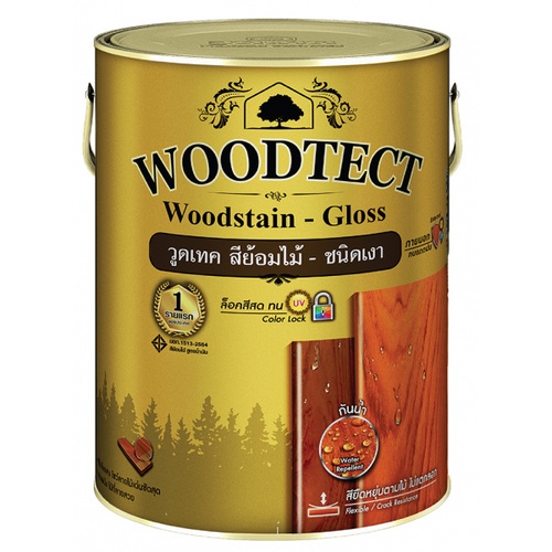 Woodtect วูดเทค วูดสเตน WG-107 เงา 1/4กล. สีไม้พะยูง