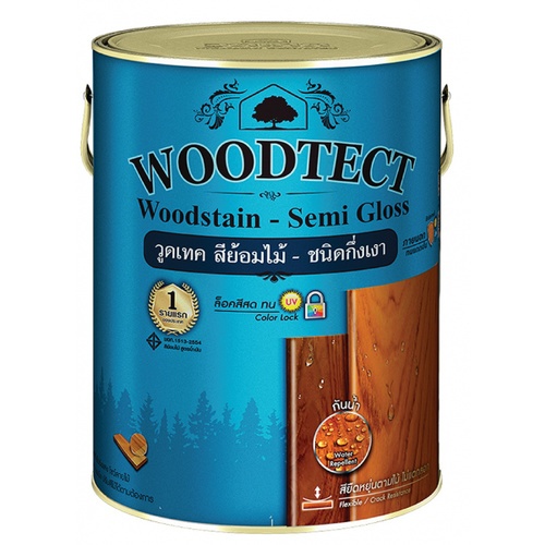 Woodtect วูดเทควูดเสตน WS-207 1 กล. สีไม้ประดู่หลวงพระบางกึ่งเงา