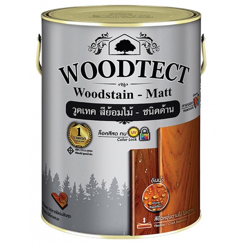 Woodtect วูดเทค วูดสเตน WM-601 ด้าน 1กล. สีไม้สัก