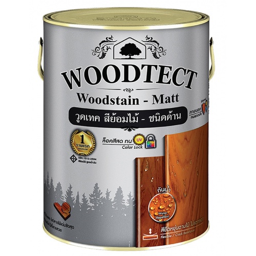 Woodtect วูดเทควูดเสตน WM-602 1 กล. สีมะฮอกกานีด้าน