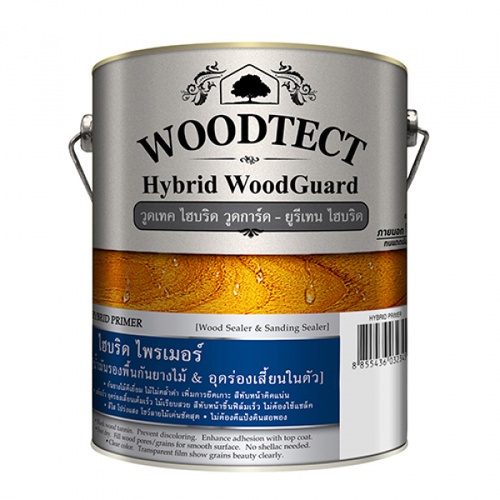 Woodtect วูดเทค สีรองพื้น ไฮบริด ควิ๊กไพรเมอร์ WW-5103 1กล. สีไม้วอลนัท