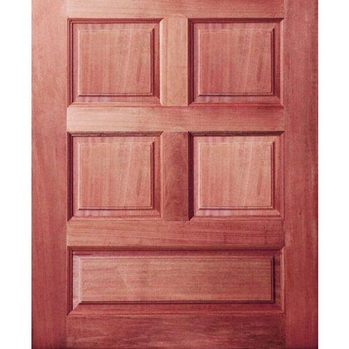 ประตูไม้สยาแดง บานทึบลูกฟักแกะลาย GC-34 90x200cm. BEST