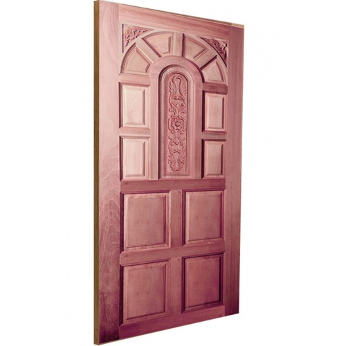 ประตูไม้สยาแดง บานทึบลูกฟักแกะลาย GC-71 80x200cm. BEST