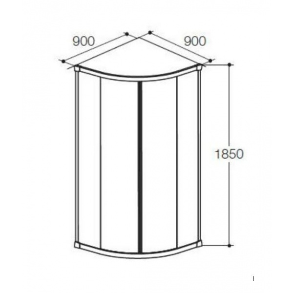 KOHLER ตู้อาบน้ำบานเลื่อน แบบโค้ง  เฟรมสีขาว กระจกเคลือบ รุ่น นาทีโอ ขนาด 900 x 900 x 1850 มม. 