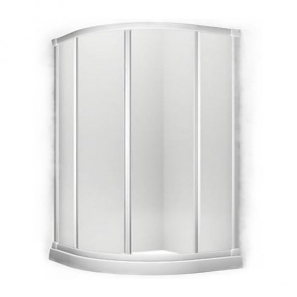 KOHLER ตู้อาบน้ำบานเลื่อน แบบโค้ง  เฟรมสีขาว กระจกเคลือบ รุ่น นาทีโอ ขนาด 900 x 900 x 1850 มม. 