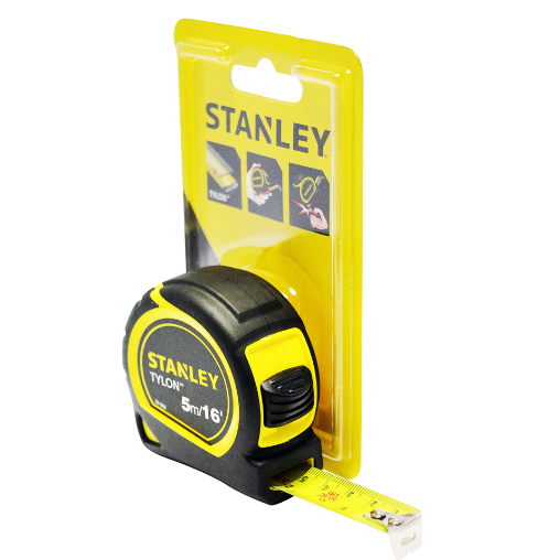 STANLEY ตลับเมตร หุ้มยาง 5เมตร รุ่น TYLONTAPE