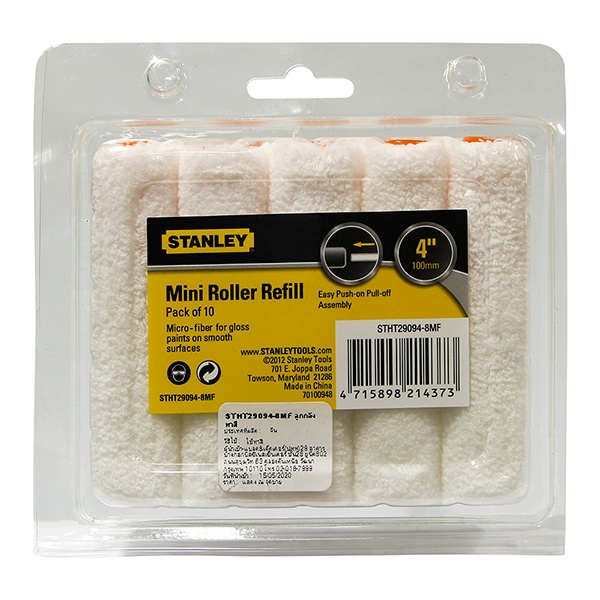 STANLEY ปลอกลูกกลิ้งสี 4 นิ้ว ขนสั้น  29-094-8 (STHT29094-8MF) ST. (10อัน/แพ็ค)