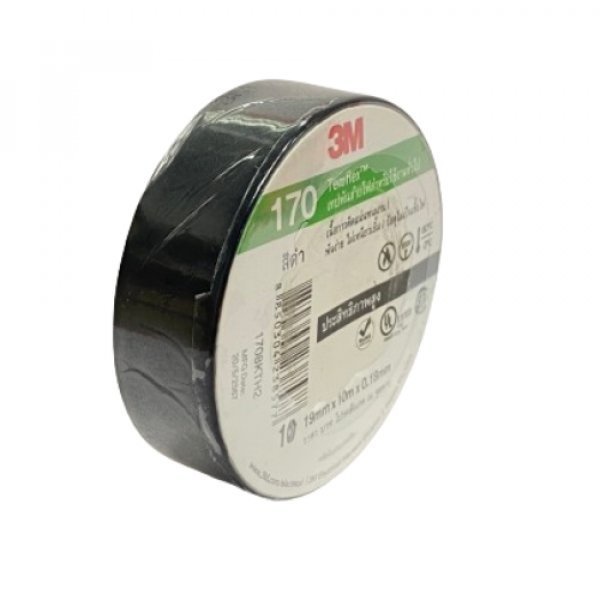 3M เทปพันสายไฟ รุ่น เทมเฟรก 170 ขนาด 19 มม. x 10 เมตร สีดำ