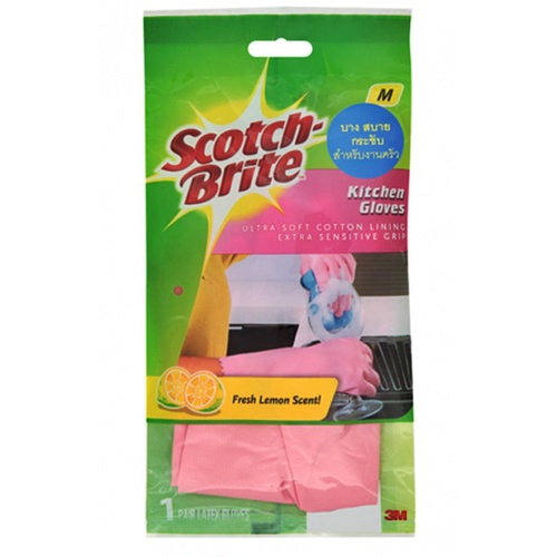 Scotch-Brite ស្រោមដៃសំរាប់ផ្ទះបាយ ពណ៌ផ្កាឈូក