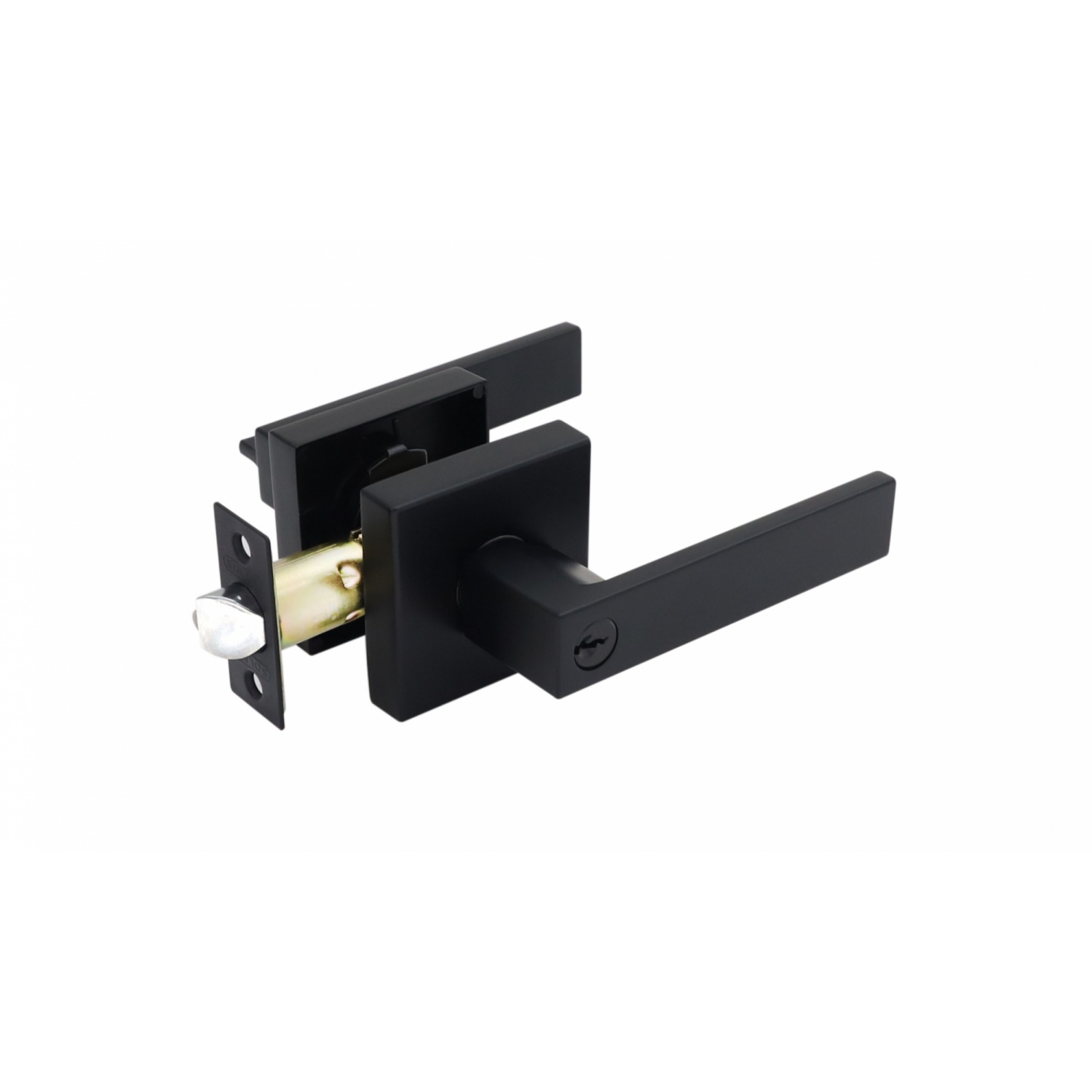 SOLEX มือจับก้านโยกห้องทั่วไป ฝาเหลี่ยม NO.1504 สีดำ