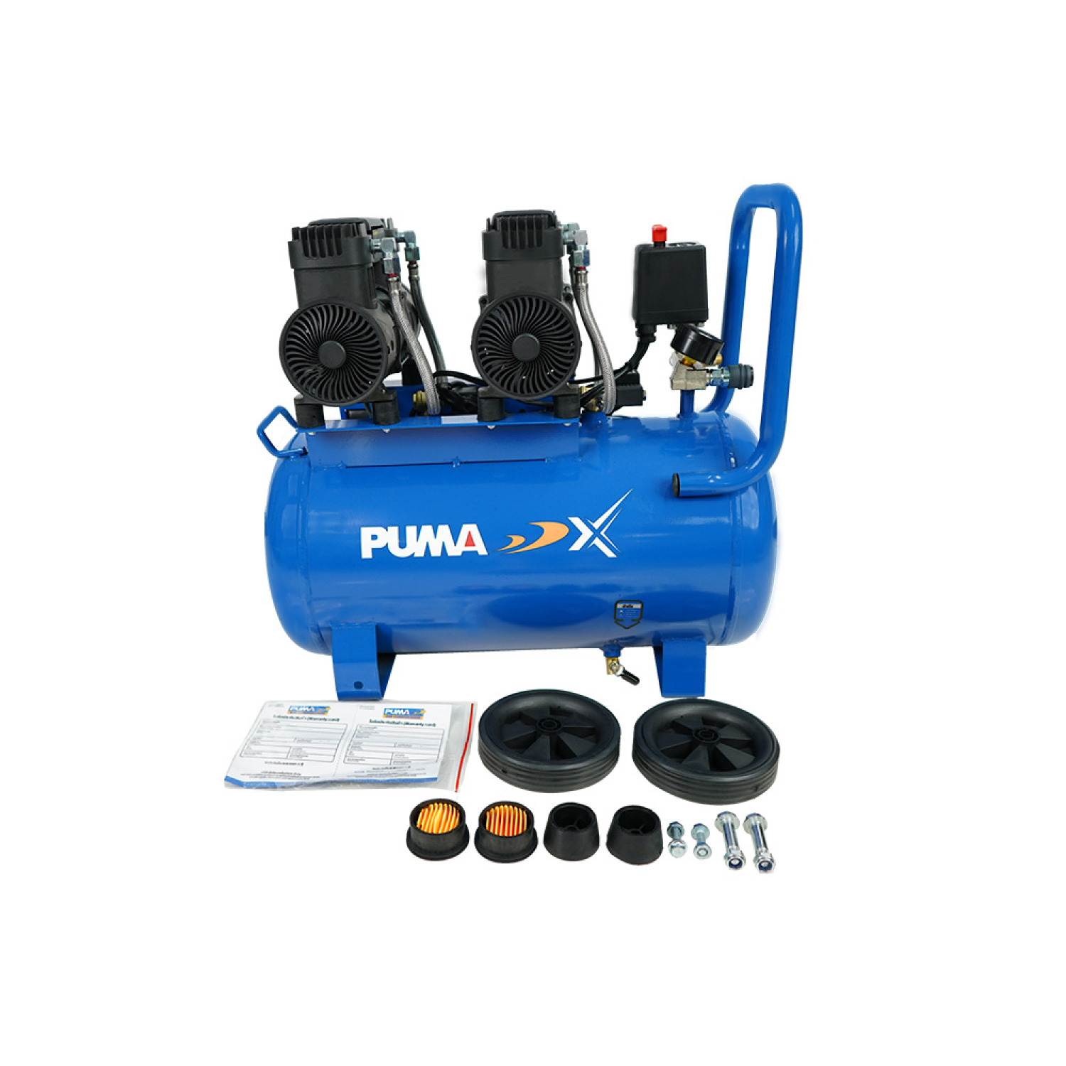PUMA ปั๊มลมออยฟรี ไร้น้ำมัน PUMA-X ขนาด 1100Wx2HP 50L รุ่น PXO-50