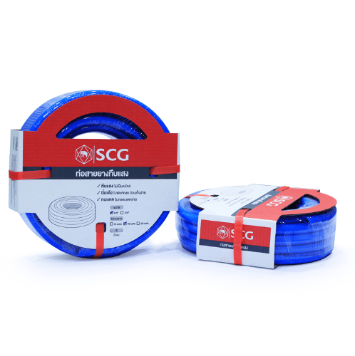 SCG สายยาง พีวีซีทึบแสง 5/8x30M. สีฟ้า