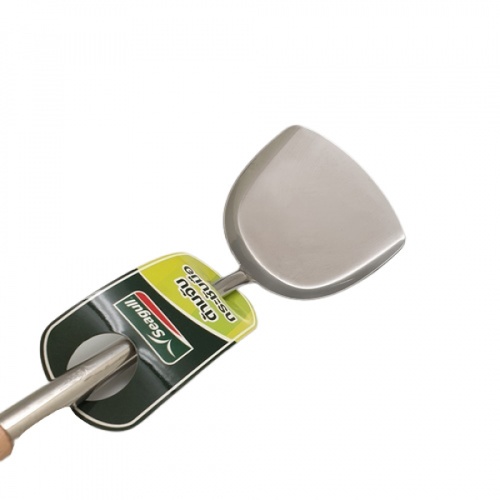 SEAGULL ตะหลิวกลาง-ด้ามไม้ 100304310 สีโครเมี่ี่ยมด้ามไม้